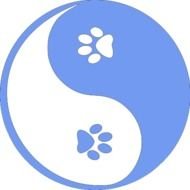 yin and yang with animal tracks