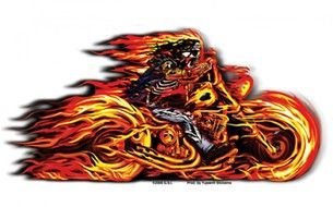 flaming motorcycle