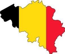 Flag colored Map of Belgium