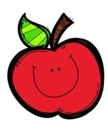 red funny apple drawing