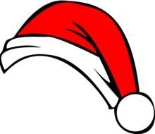 painted red cap of Santa Claus on a white background