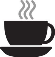 drawing of a cup of hot coffee