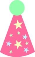 clipart of the pink and bright party hat