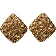 Chanel Diamond Shaped Cc Logo Earrings