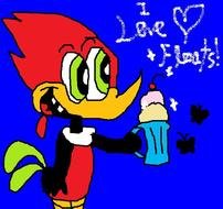 red cartoon bird drawing