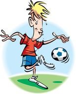 cartoon boy playing football