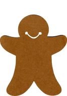 smiling Brown Gingerbread Man, Drawing