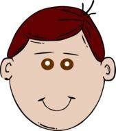 painted head of a boy with brown eyes