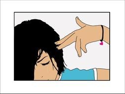 hands at head drawing