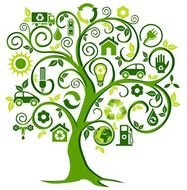 clipart of the green recycle tree