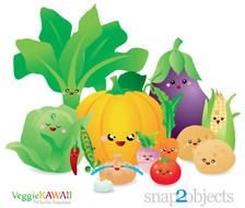 Vector Kawaii Vegetables Free