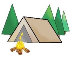 Camping Tent and Campfire drawing