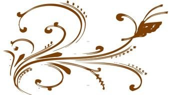 Brown Floral Design drawing
