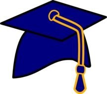Blue Graduation Cap And Gown Vector