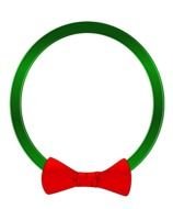 green ring with a red bow as a picture for clipart