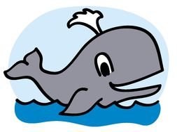 cartoon whale as a picture for clipart