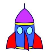 Colorful beautiful rocket clipart