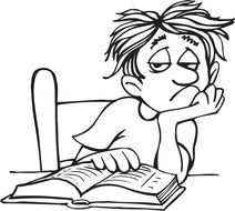 bored student as a graphic image