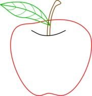 Colored Apple Outline At Clkercom Vector Online