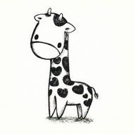 Giraffe Heart Drawing Black White Blackandwhite Taken With