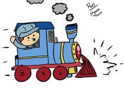 Cartoon Steam Train drawing