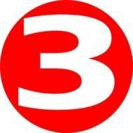 Glossy Red Circle Icon With 3 drawing