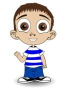 cute child boy with hand up, drawing