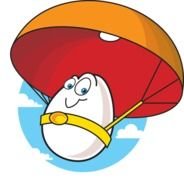 drawing eggs with a parachute