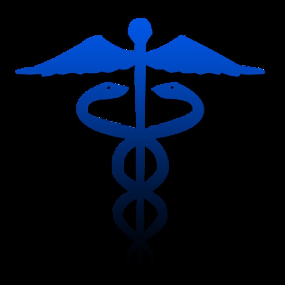 Caduceus Symbol Blue Gradient