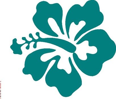 Teal Hibiscus At Clkercom Vector Online Royalty