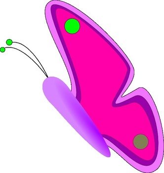 Purple Pink Green Butterfly At Clkercom Vector