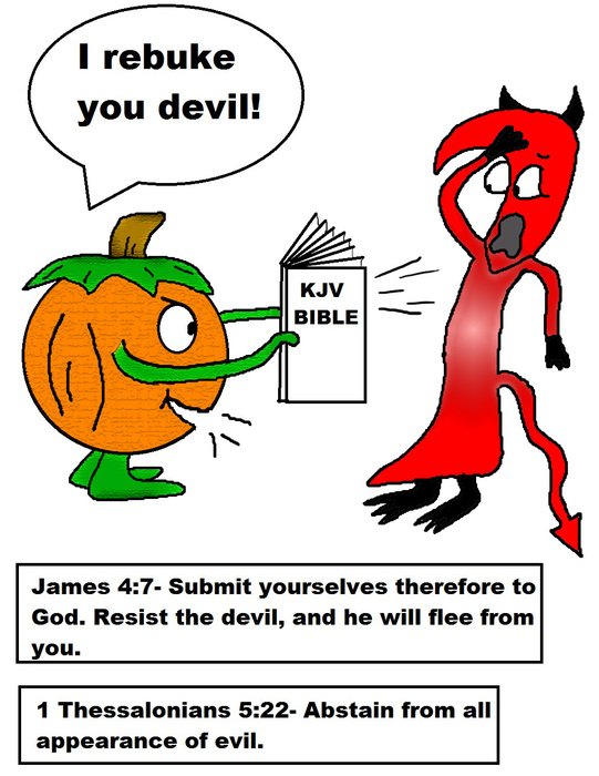 pumpkin rebuking devil