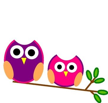 Cute Pink And Purple Owls At Clkercom Vector N2