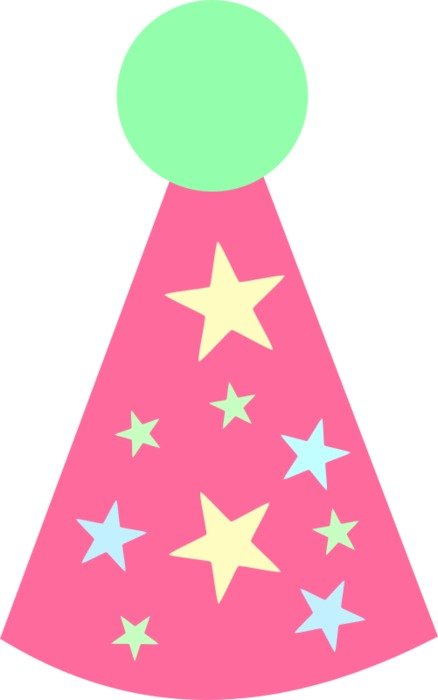 clipart of the pink and bright party hat