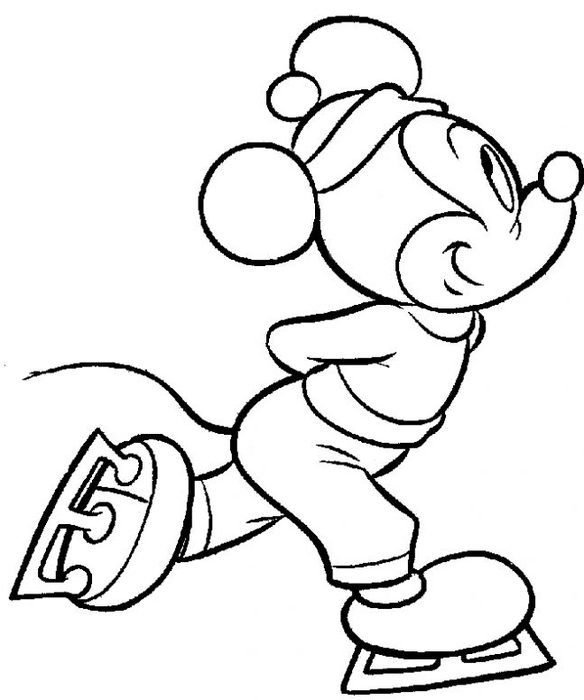 Dibujo De Mickey Patinando Para Colorear Dibujos Infantiles