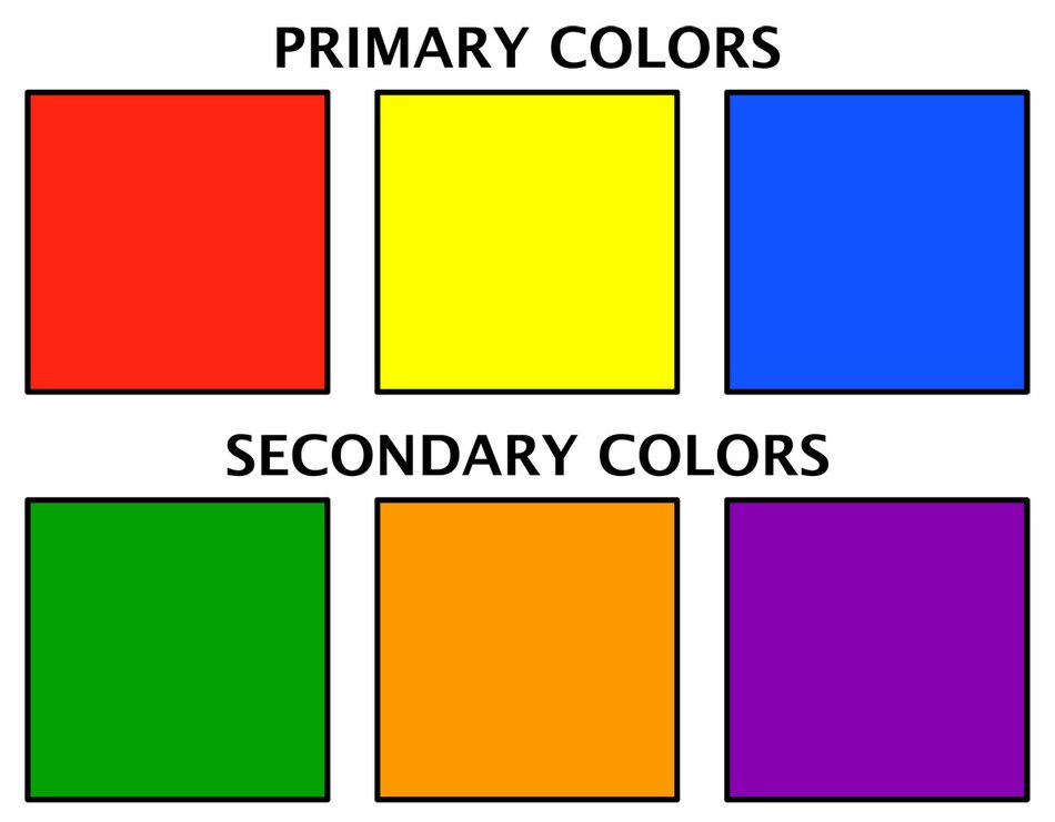 primary colors on a white background