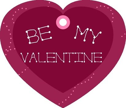 Clip Art 113757 Be My Valentine Heart Shaped Gift Tag Hight