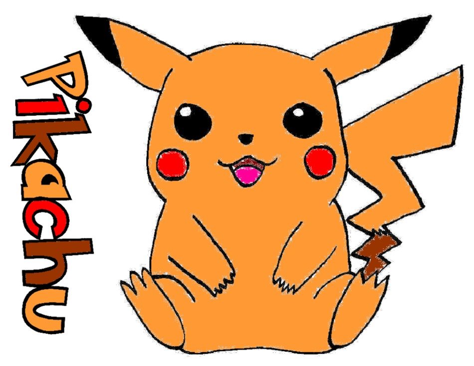 Drawing of the orange Pikachu