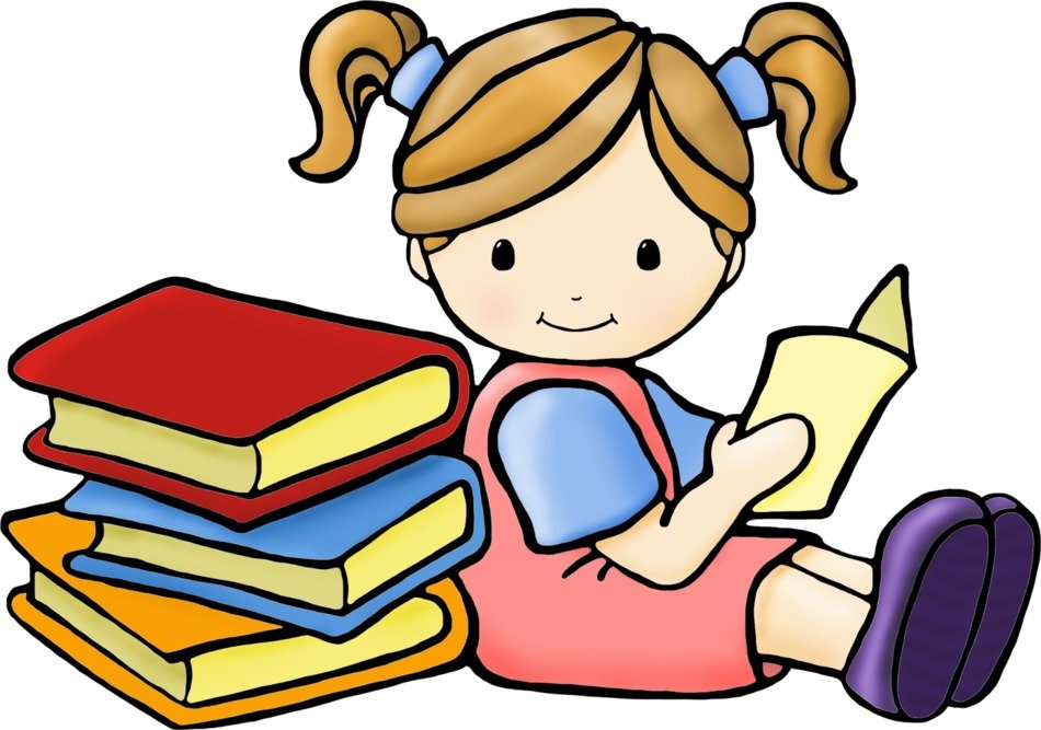 clipart of the reading girl