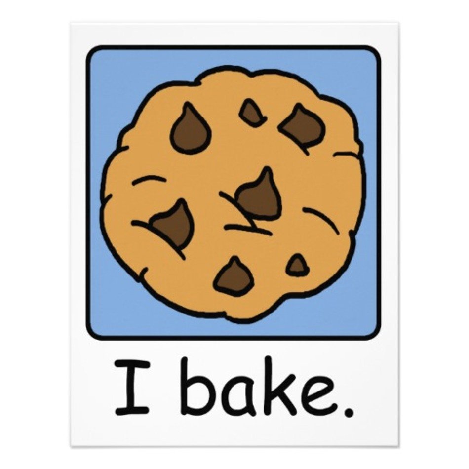 Cartoon Yummy Chocolate Chip Cookie 425x55 Paper Invitation clipart