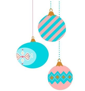 Vintage Christmas Ornament Pastel Color Retro N2