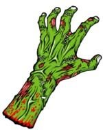 Cartoon zombie hand clipart