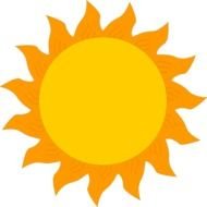 bright sun on a black background