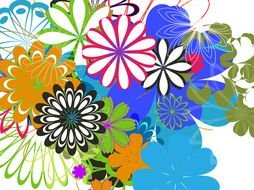 nice Colorful Flowers drawing