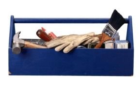 blue box with tools