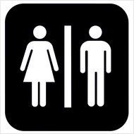 male and female symbol when entering the toilet