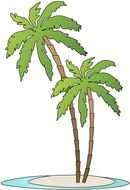 clipart of the palms on a small isle