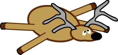 deer with horns on the ground