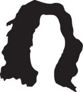 Head Black Silhouette Style Hair Wig