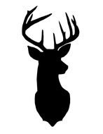 male Deer Head, black Silhouette